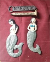 Cast Iron mermaids, Manley RR spike, opener
