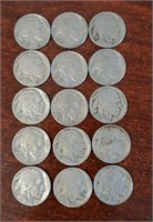 (15) Buffalo Nickels