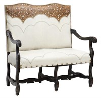 WESTERN STYLE TOOLED LEATHER SETTEE