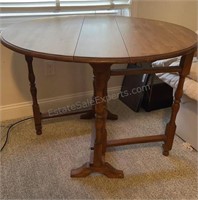 Antique 3 Fold Table 40" diameter 30" H