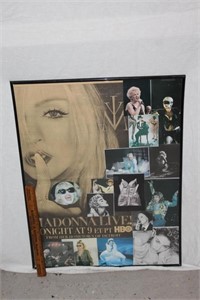 Framed Madonna tour news paper poster/clippings