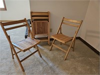 Set of 6 Wooden folding chairs