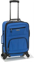 As Is- Rockland Expandable Spinner Carry On, Blue