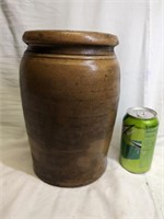 Vintage Stoneware Jar 10 1/2" tall, Age Crack