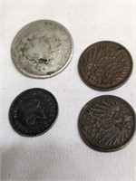 1876,1890,1910,1918 Foreign Coins