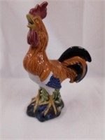 Glazed 11" tall ceramic Rooster. Nice details.