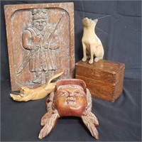 Group of carved wood pieces