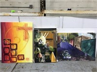 Three paintings on canvas