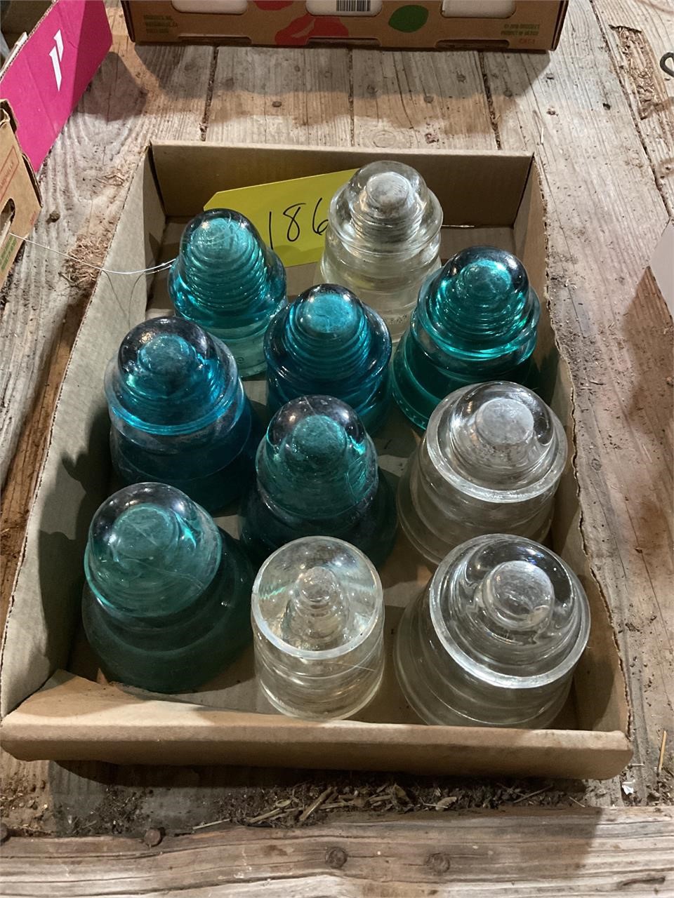 Antique electric glass insulator lot