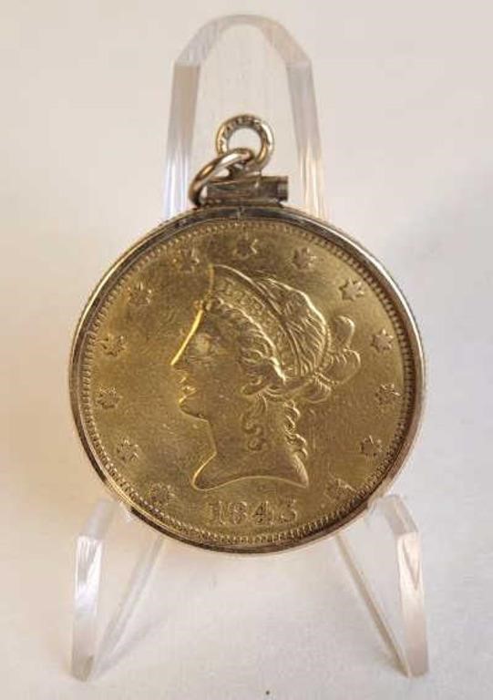 1843 Liberty Gold Eagle $10 Coin