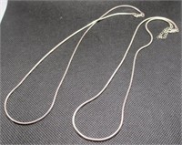 (2) Sterling Silver Cable Chains