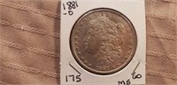 1881O Morgan Dollar MS60