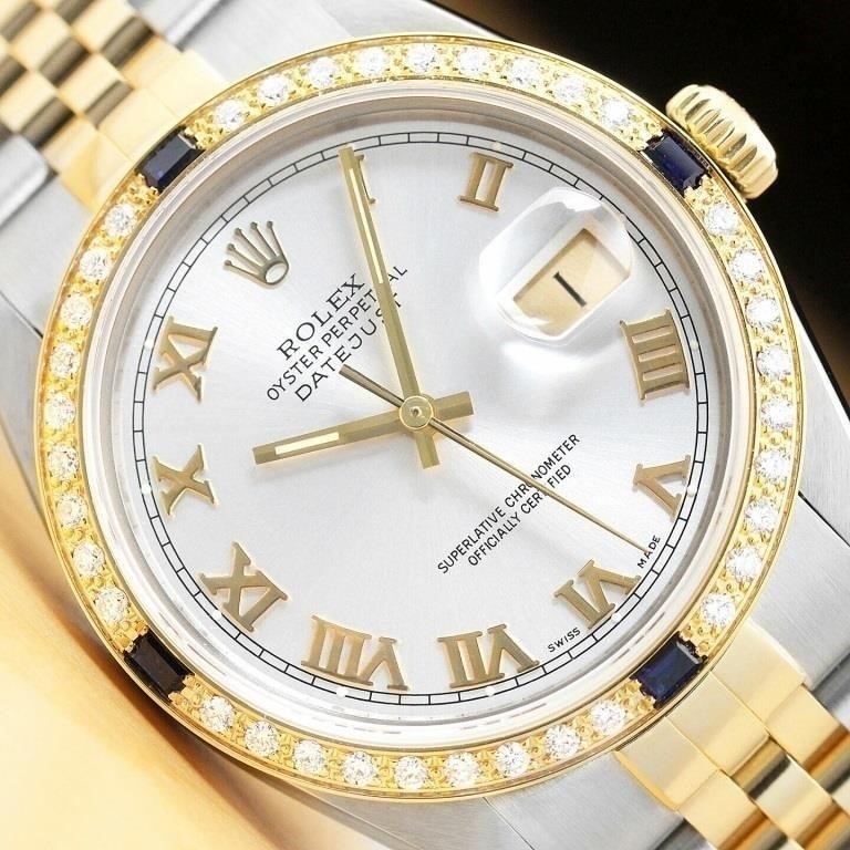 Rolex Men Datejust Sapphire Diamond Watch