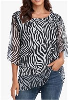 (New)CHICALLURE Womens Tops 3/4 Sleeve Casual