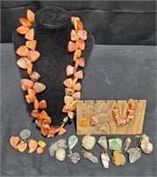 Lot of Stone Fashion Pendants, Necklace & Earrings