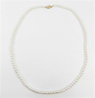 14K YELLOW GOLD LADIES PEARL NECKLACE