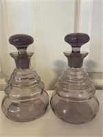 Art Deco amethyst purple perfume bottles