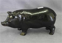RW dark brown glaze 7" pig