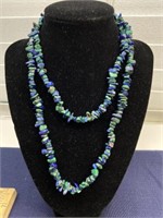Blue green Beaded stone like necklace