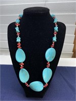 Turquoise red necklace