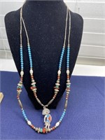 Turquoise necklace, two strand