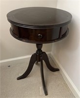 Vintage Round Mahogany Accent Table