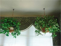 3 Hanging Baskets with Artificial Greens