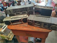 4 Vintage Boom Box Radios - Read Details