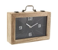 SR2144  DecMode 8" Black Wood Encased Clock