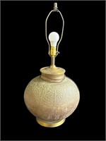 Vintage hammered brass table lamp