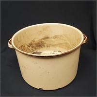 Vintage Brown Enamelware Stock Pot