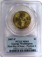 2007-P George Washington Dollar, PCGS MS65