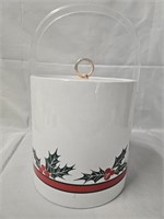 VINTAGE LIBBY CHRISTMAS HOLLY ICE BUCKET 3QTS