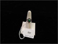 Sterling ring with malachite, size 8