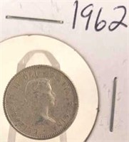1962 Elizabeth II Canadian Silver Dime