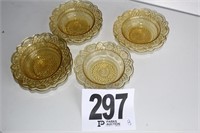 (8) Amber Depression Glass Bowls (U242)
