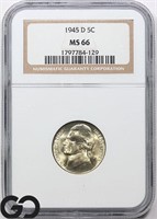 1945-D Jefferson Nickel, NGC MS66 Guide: 32