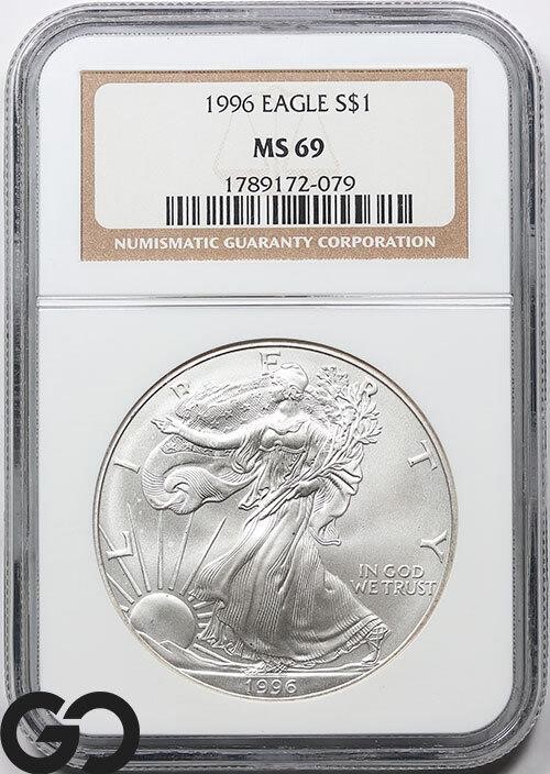 1996 1oz American Silver Eagle NGC MS69 Guide: 100