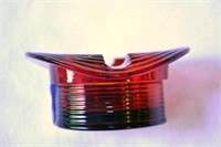 VINTAGE RUBY RED GLASS HAT/ASHTRAY