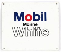 Mobil Marine Gas White Porcelain Pump Plate