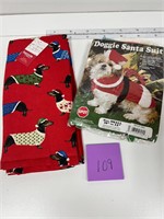 NEW Dog Santa Costume Dog Kitchen towels