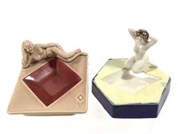 Ceramic Diamond Shape Trays w Nudes