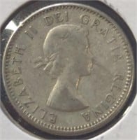 Silver 1959 Canadian dime