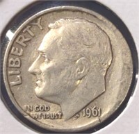 Silver 1961 Roosevelt dime