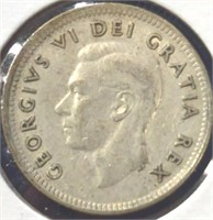 Silver 1951 Canadian dime