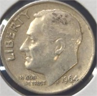 Silver 1964 Roosevelt dime