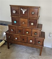 15 Drawer Wood Apothecary Cabinet- SEE HARDWARE!!!