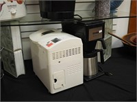 Panasonic bread machine and a Bunn coffee brewer
