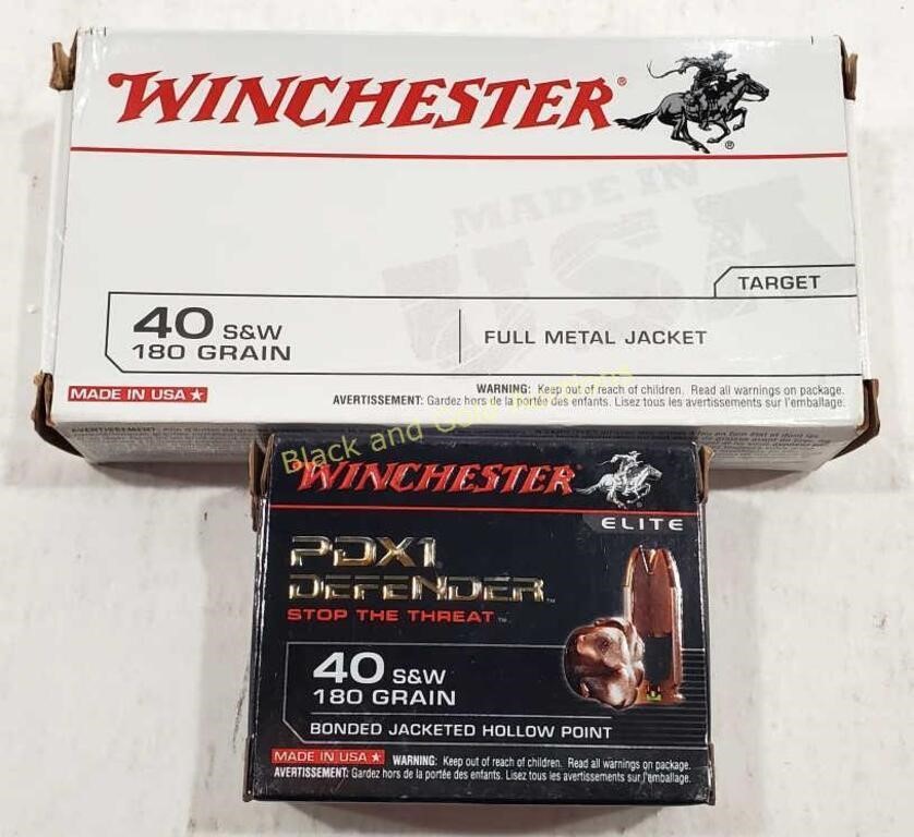 (2) Winchester 40 S&W 180 Grain Cartridges