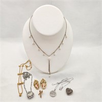 Silver & Costume Jewelry Incl Pearls